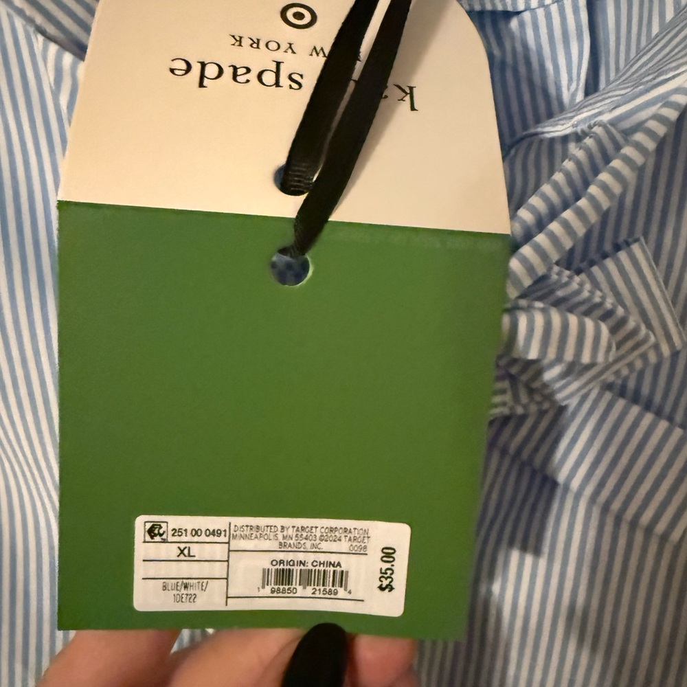 Kate Spade Blue Striped Blouse - Picture 4 of 6